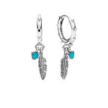 Oorbellen met verenmotief voor dames, spirituele zilveren sieraden