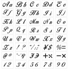 Set mit 40 Buchstaben-Schablonen zum Malen, wiederverwendbare Kunststoffschablonen mit Kalligrafie-Schriftart [xh]