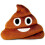 Almofada redonda de pelúcia com emoticon de cocô sorridente. 1