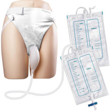 1000 ml 2000 ml Tragbarer Urinbeutel mit Katheter für Männer, Frauen und ältere Frauen, Weiß 1