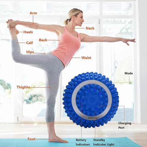 Vibrating Massage Ball, 4-Speed High-Intensity RollerBlue 2