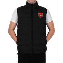 Arsenal FC Official Football Mens Padded Body Warmer Gilet Black Zip Small