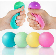 Color Changing Stress Relief Balls Set of 4 - Soft Rainbow Squeeze Toys for Anxiety Relaxation