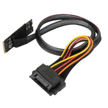 M2TO8639 M.2 M-Key naar U.2 SFF-8639 adapterkabel met SATA 15-pins vrouwelijke connector
