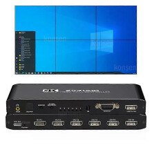 4K HDMI 2x3 videowallcontroller/displaybackprocessor voor 1x2, 1x4, 1x3, 2x1, 3x1, 4x1 en 6 tv-schermen met EU-stekker.