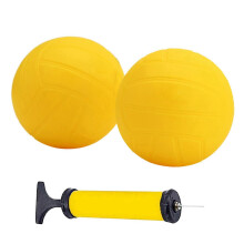 Spike Replacement Balls Mini Volleyball Strong Soft Yellow Roundnet Game Balls with Air Pump for for Pool Lawn Beach BackyardSilver