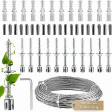 Support Pour Plante Grimpante, Kit Complet En Inox Avec Support Mural Et Corde Diamtre 3Mm (Longueur 16M)