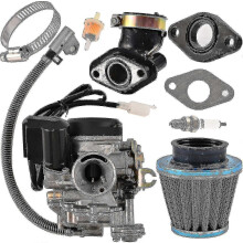 Gy6 50cc 49cc Carburetor For 139qmb 4 Stroke Scooter Atv Moped Go Kart Engine 18mm Carb+1 Intake Manifold, 1 Air Filter, 1 Fuel Filter, 1 Spark