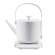 Retro-Wasserkocher aus Edelstahl 304 mit langem Ausguss, Handspülung, kleine Teekanne – Weiß