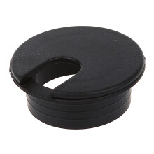Conjunto de 10 peças de passa-cabos pretos de 35 mm para saída de cabos em mesas.