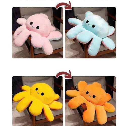 Reversible Large Octopus Plush Pillow Stuffed AnimalOrange130cm 2
