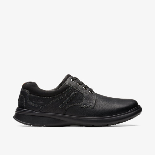 Clarks (Wide, 7.5 (Adults')) Cotrell Plain Black Oily Lea