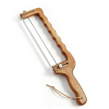 Adjustable Bread Slicer for Sourdough & Homemade Bread Thickness Guide, Stainless Serrated Blade, Wooden Frame
