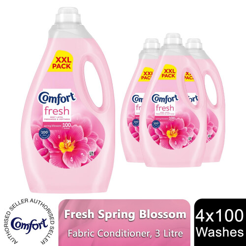 Comfort Comfort Fresh Spring Blossom Liquid Fabric Conditioner 100 Washes - 3L, 4 Pack