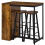 Industrial Bar Table Set for 2, 3 Pieces Pub Table and Bar Stools with Storage Shelf for Kitchen 2