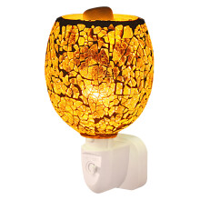 Plug in Glass Electric Wax Melt Burner, 3D Flameless Aroma Oil Warmer, Essential Oil Lamp Night Light Scent Melter for Home Bedroom Office (Yellow)
