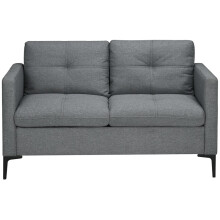 Two-Seater Sofa, with Steel Legs - Grey
