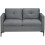 Two-Seater Sofa, with Steel Legs - Grey 1