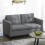 Two-Seater Sofa, with Steel Legs - Grey 4