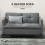 Two-Seater Sofa, with Steel Legs - Grey 6