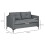Two-Seater Sofa, with Steel Legs - Grey 5