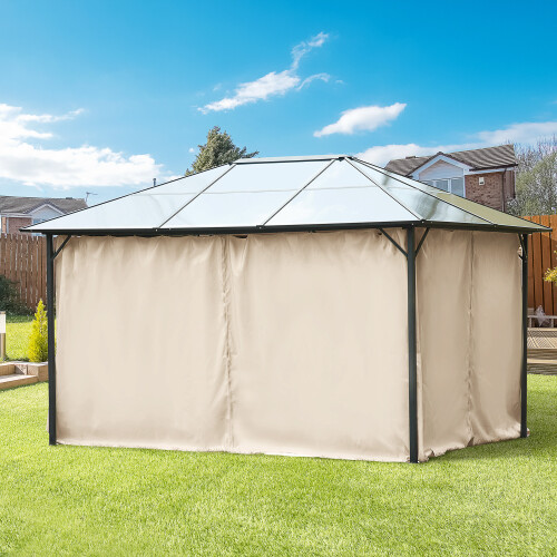 Outsunny Outsunny 3 x 4(m) Universal Gazebo Replacement Sidewall Set, 4 Panels, Beige 1