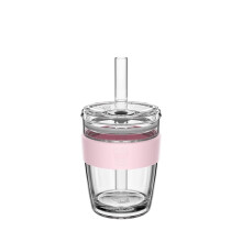 KeepCup Cold Cup - Longplay Double wall Glass Ice Coffee Tumbler with Lid and Straw - 12oz (340ml) - Pashmak