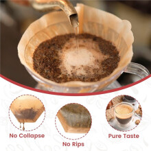 Filtri per Caffè A Cono da 200 Pezzi, Filtri di Carta Naturale Non Sbiancata Usa e Getta per Macchine da Caffè A Goccia e Versare da 8-12 Tazze