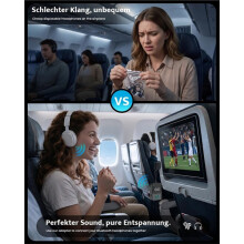 Adattatore 5.3 per Aeroplano con Jack AUX 2-In-1 TX RX Trasmettitore Ricevitore per Auto TV, Paio Doppio 2 Cuffie