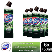 Domestos Zero Limescale Toilet Descaler Removes 100% Limescal 750 ml, 6 Pack