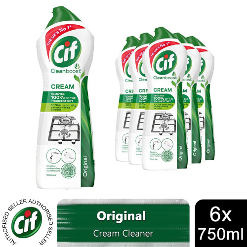 Cif Cif Cleanboost Cream Original Multipurpose Cleaner for Multi surfaces 750ml, 6pk