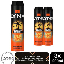 Lynx Sunset Fresh XL Body Spray 200ml 3 Pack Mens Deodorant 48H Freshness