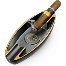 Cigar Ashtray for Men, 2 Holder Portable Travel Ashtray Unique Large Basin for Outdoor Patio Indoor Home and Office Use