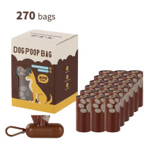 (18 Rolls + Long Dispenser, Chocolate) Recycled Material Pet Poop Bags, Chocolate Scented Dog Waste Bags, Leak Proof Dog Pick Up Bags for Pets
