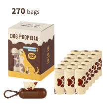 (18 Rolls + Long Dispenser, Milk) Recycled Material Pet Poop Bags, Chocolate Scented Dog Waste Bags, Leak Proof Dog Pick Up Bags for Pets