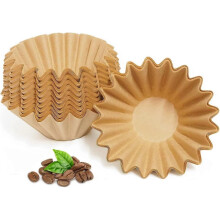 2-5 Cup Coffee Filters, Pack of 100 Unbleached Coffee Filters 5 Cup, Thicken Natural Coffee Filter Basket for Commercial, Home Coffee Maker, Pour Over