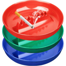 3Pcs Assorted Colors Ashtray Sets, Ash Tray for Cigarettes and Cigar, Round Large Size Plastic Ashtrays, for Indoor Outdoor Home Office Patio Restaura