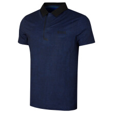(L, Medium Blue) Hugo Boss Mens Paddytech Moisture Wicking Quick Drying Golf Polo Shirt