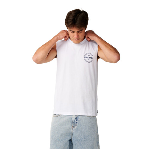 (2XL, White) Rip Curl Mens Staple Muscle Vest