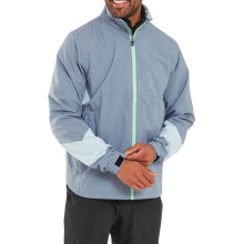 (XL, Niagara/Flint) Footjoy Mens HydroLite X Waterproof Stretch Breathable Packable Golf Jacket
