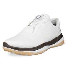 (UK 11.5, White/Tarmac) Ecco Mens LT1 Boa Waterproof Leather Cushioned Spikeless Golf Shoes