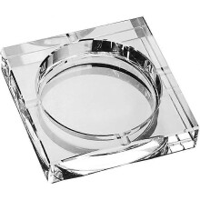 Crystal Large Square Crystal Ashtray with Gift Box, 6 x 6 inch (150mm X150mm), Clear