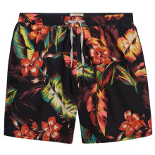 (2XL, Cuban Nights Black) Superdry Mens Hawaiian Print 16 Swim Shorts