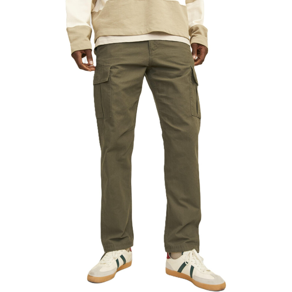 Jack & Jones Kane Barkley Relaxed Fit Cargo Trousers, Olive Night, Size 36, Inside Leg Regular, Men - Image 5