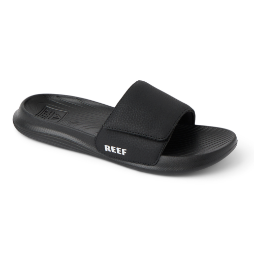 Reef (12K, Black/White) Reef Kids Salty Adjustable Strap Slides