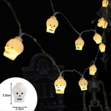 (C) 1.5m 10Led Halloween Light String Pumpkin Skull Eye Balls Ghost Festival Party Lantern Trick Or Treat Happy Halloween Day Decor