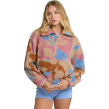 (S, Oatmeal) Billabong Womens Barra Polar Half Zip Fleece