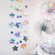 2024 Valentine's Day Gift Hangs Pentacle Pull Flag Birthday Party Decoration Arrangement Festive Dress Up Supplies Valentine's Day Decoration Silver