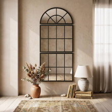 HOMCOM Large Arched Wall Mirror with 3-Piece and Tempered Glass