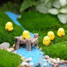 10pcs Yellow Chick Fairy Garden Mini House Miniatures Moss Micro Landscape Succulent Plant Ornaments Resin Craft Home Decoration
